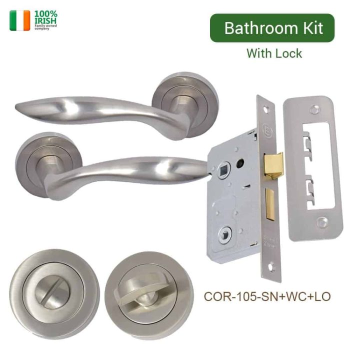 Arklow Premium Quality Zinc Door Handle,Thumb Turn and Lock Set Satin Nickel