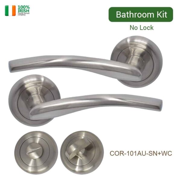 Cobh Aluminium Door Handle & Thumb Turn Set on Rose Satin Nickel