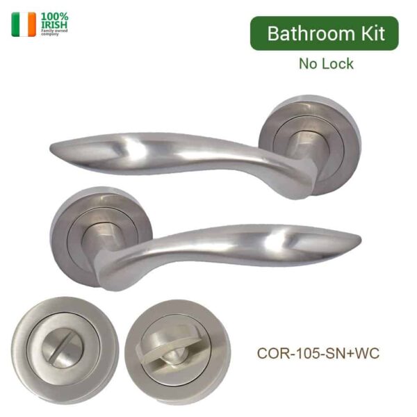 Arklow Premium Quality Zinc Door Handle and Thumb Turn Set Satin Nickel