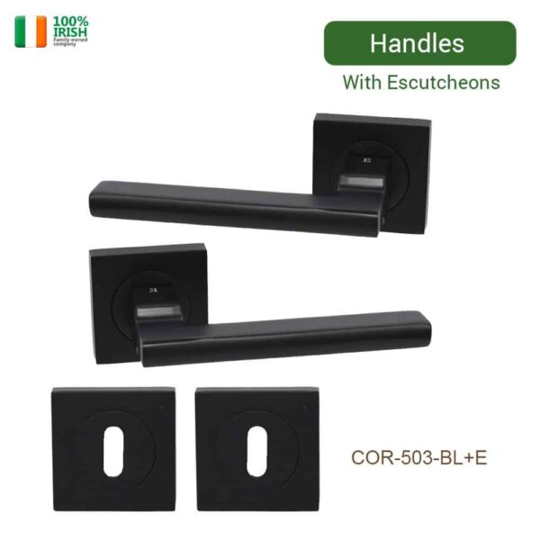 Ashford Premium Quality Door Handle and Escutcheon Matt Black