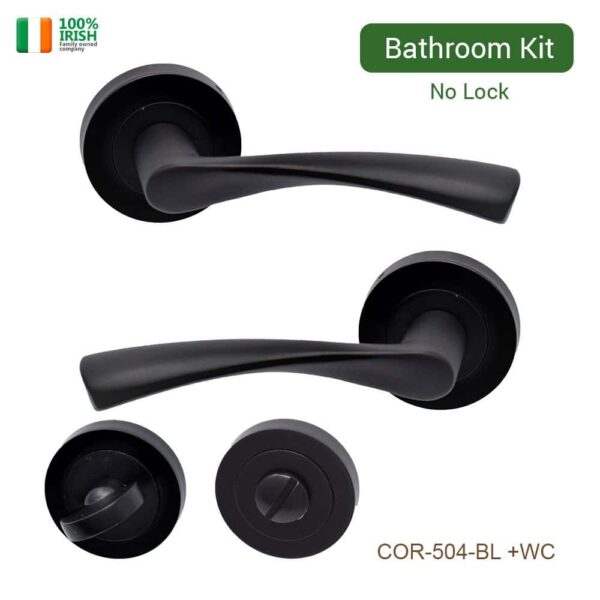 Clara Premium Zinc Door Handle and Thumb Turn Set Matt Black